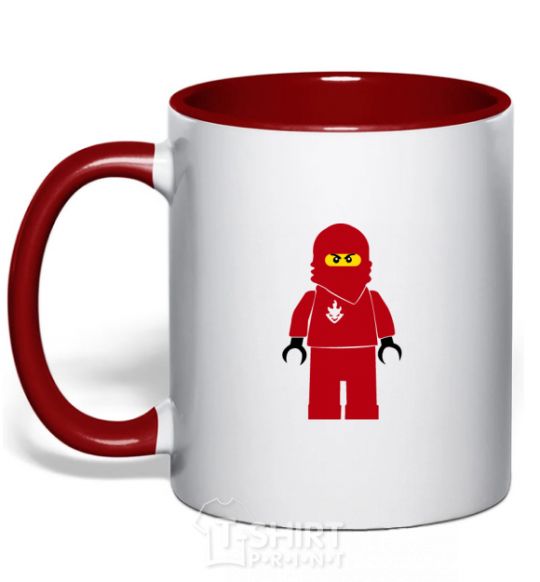 Mug with a colored handle Lego Red red фото