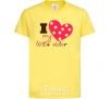 Kids T-shirt I love my little sister cornsilk фото