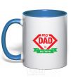 Mug with a colored handle my dad is my hero V.1 royal-blue фото