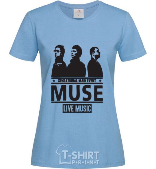 Women's T-shirt Muse group sky-blue фото