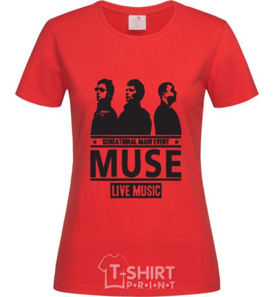 Women's T-shirt Muse group red фото