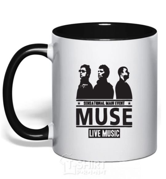 Mug with a colored handle Muse group black фото