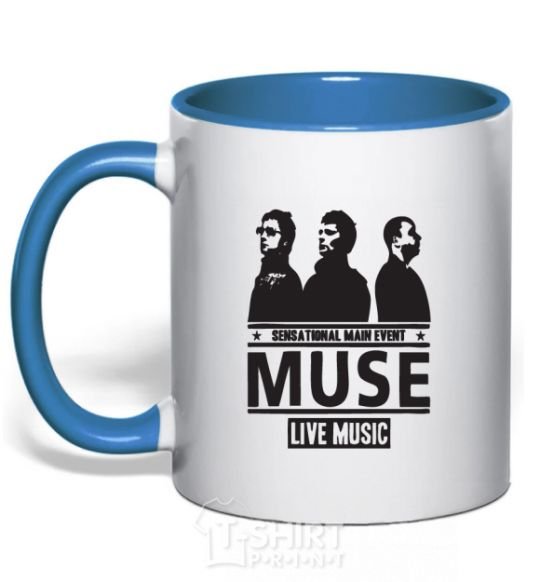 Mug with a colored handle Muse group royal-blue фото