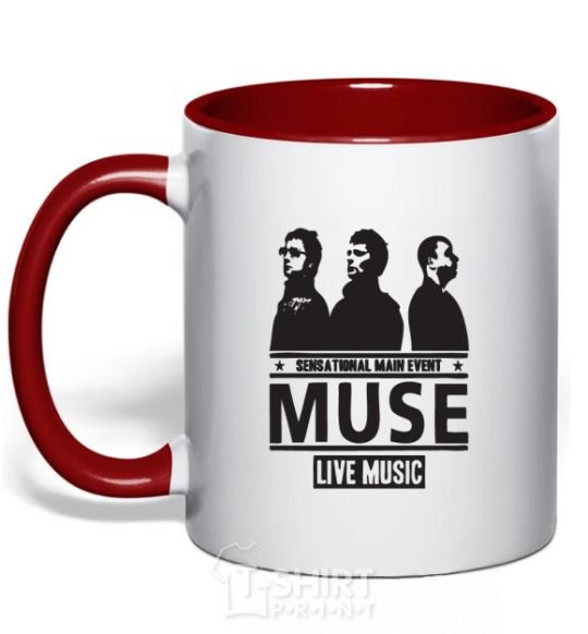Mug with a colored handle Muse group red фото