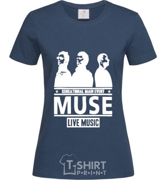 Women's T-shirt Muse group navy-blue фото