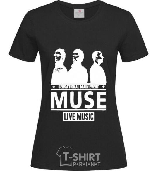 Women's T-shirt Muse group black фото