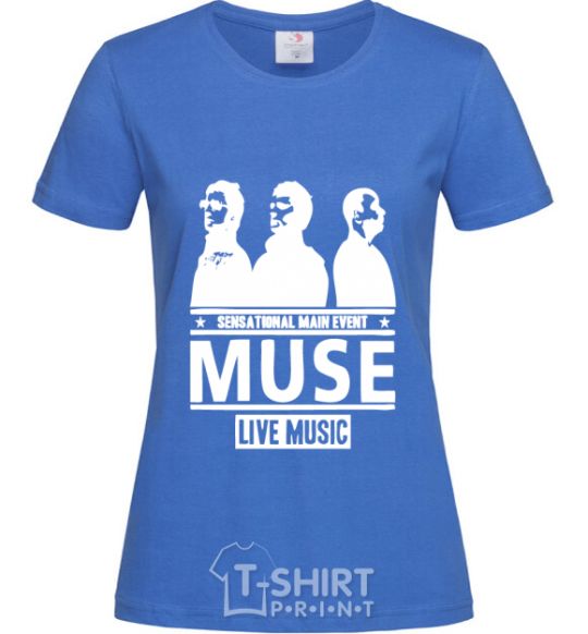 Women's T-shirt Muse group royal-blue фото