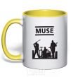 Mug with a colored handle Muse siluet yellow фото