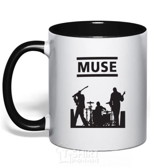 Mug with a colored handle Muse siluet black фото