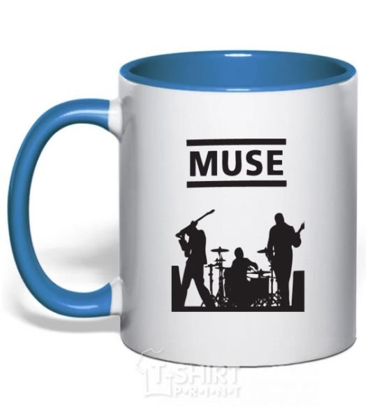 Mug with a colored handle Muse siluet royal-blue фото