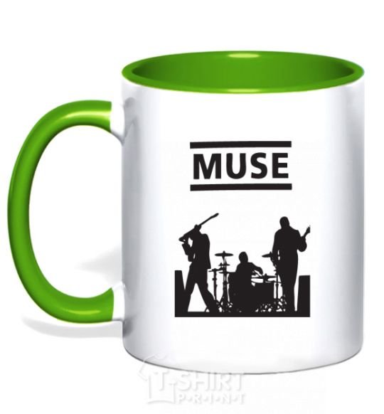 Mug with a colored handle Muse siluet kelly-green фото