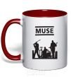 Mug with a colored handle Muse siluet red фото