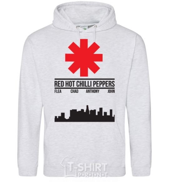 Men`s hoodie Red hot chili peppers city sport-grey фото