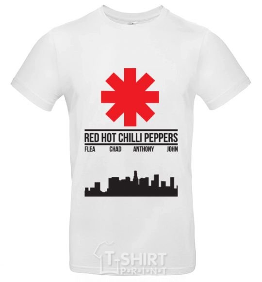 Men's T-Shirt Red hot chili peppers city White фото