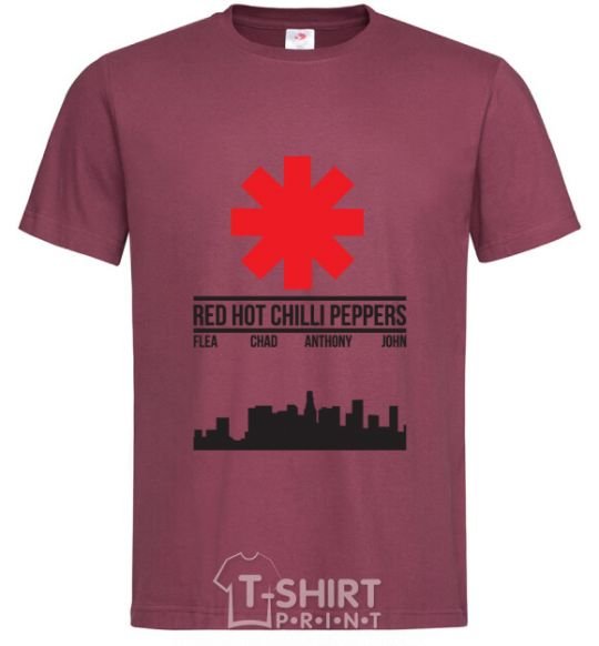 Men's T-Shirt Red hot chili peppers city burgundy фото