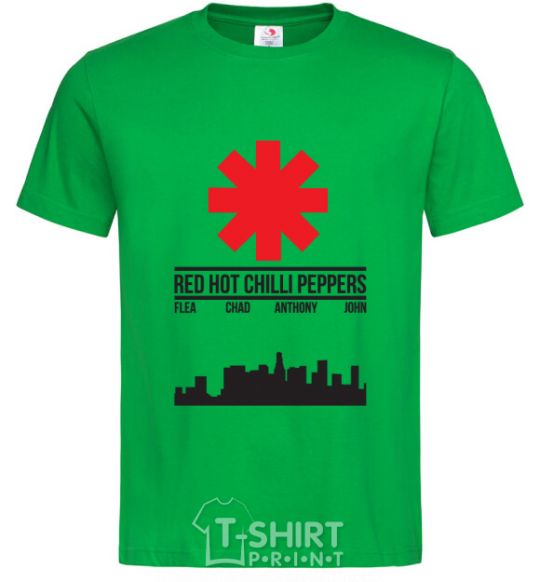 Men's T-Shirt Red hot chili peppers city kelly-green фото