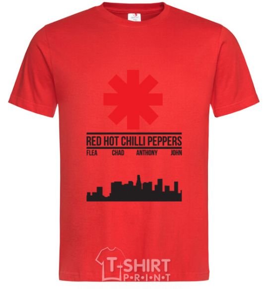 Men's T-Shirt Red hot chili peppers city red фото