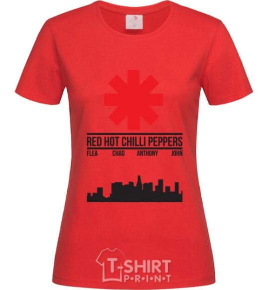 Women's T-shirt Red hot chili peppers city red фото