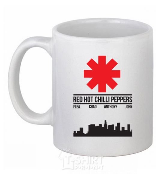 Ceramic mug Red hot chili peppers city White фото