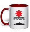 Mug with a colored handle Red hot chili peppers city red фото