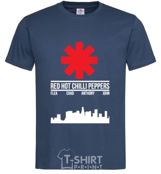 Men's T-Shirt Red hot chili peppers city navy-blue фото
