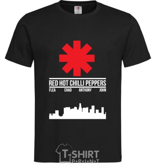 Men's T-Shirt Red hot chili peppers city black фото