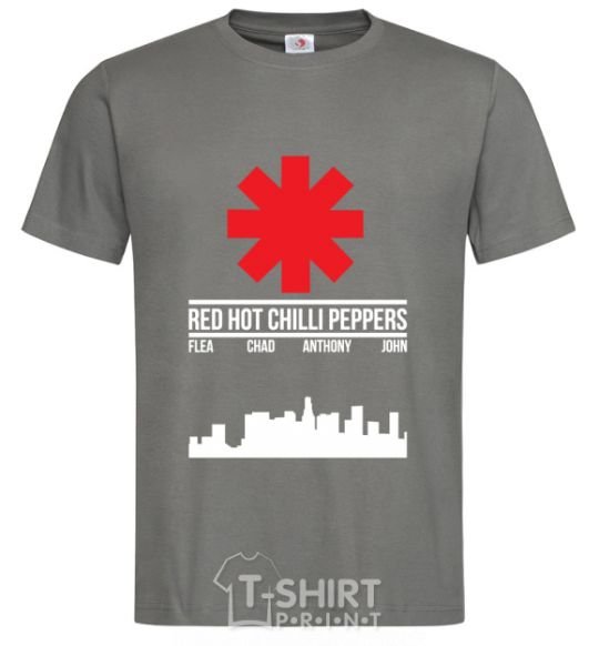 Men's T-Shirt Red hot chili peppers city dark-grey фото