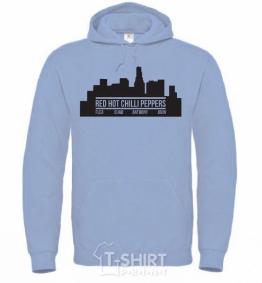 Men`s hoodie Red hot chili peppers little city sky-blue фото