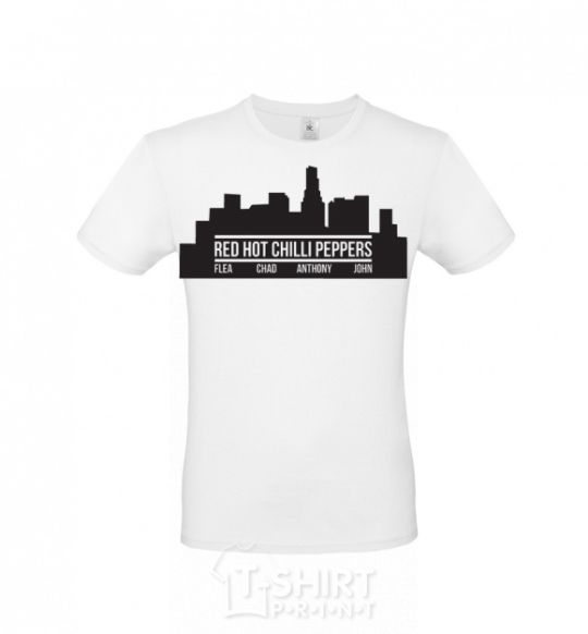 Men's T-Shirt Red hot chili peppers little city White фото