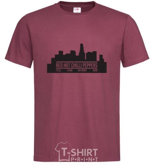 Men's T-Shirt Red hot chili peppers little city burgundy фото