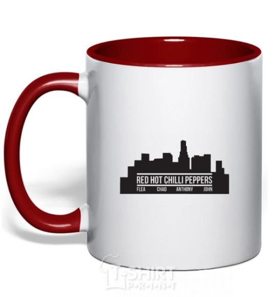 Mug with a colored handle Red hot chili peppers little city red фото