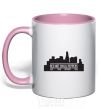 Mug with a colored handle Red hot chili peppers little city light-pink фото