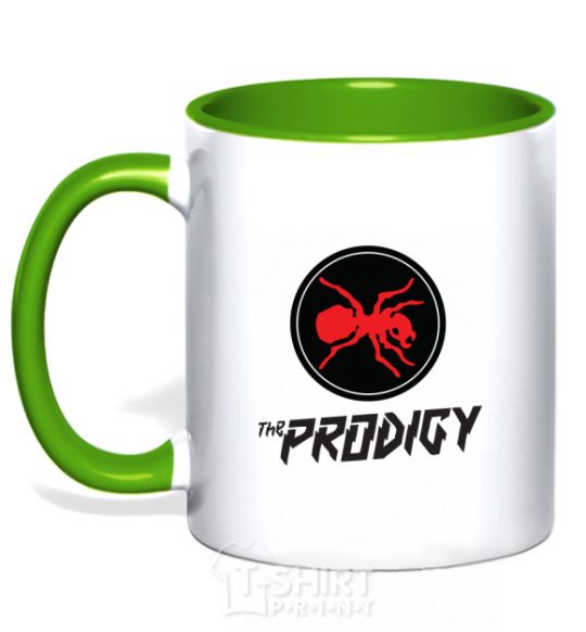 Mug with a colored handle The prodigy kelly-green фото