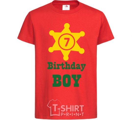 Детская футболка Birthday Boy Красный фото