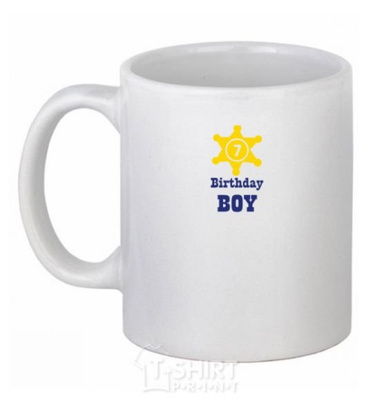 Ceramic mug Birthday Boy White фото