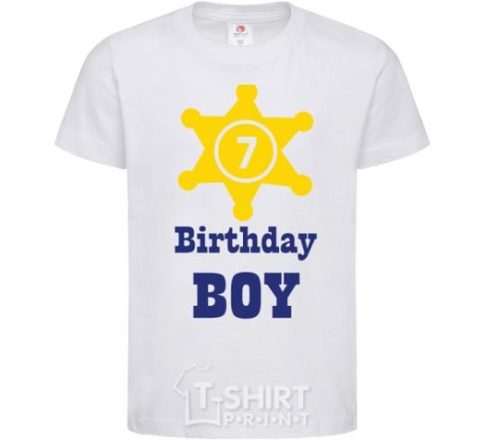 Kids T-shirt Birthday Boy White фото