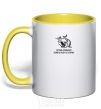 Mug with a colored handle Get out of the habit of fishing with a matchstick yellow фото
