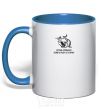 Mug with a colored handle Get out of the habit of fishing with a matchstick royal-blue фото