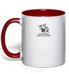 Mug with a colored handle Get out of the habit of fishing with a matchstick red фото