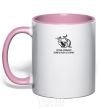 Mug with a colored handle Get out of the habit of fishing with a matchstick light-pink фото