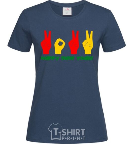 Women's T-shirt Fingers 2022 navy-blue фото