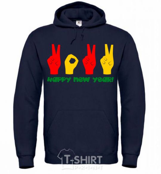 Men`s hoodie Fingers 2022 navy-blue фото