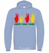 Men`s hoodie Fingers 2022 sky-blue фото