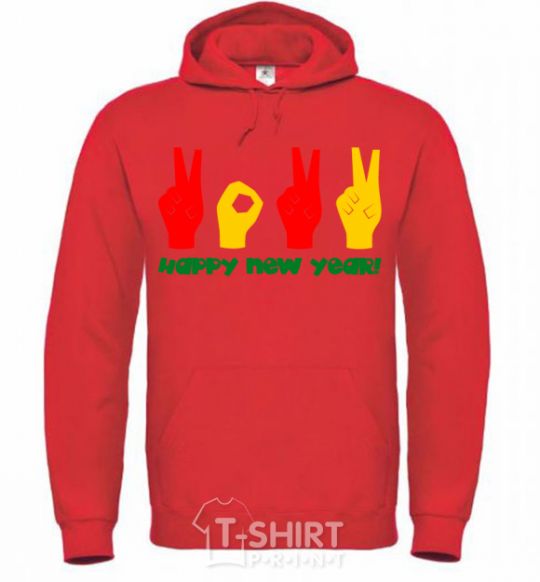 Men`s hoodie Fingers 2022 bright-red фото