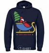 Men`s hoodie RIDING SANTA navy-blue фото