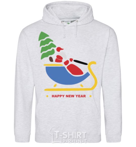 Men`s hoodie RIDING SANTA sport-grey фото