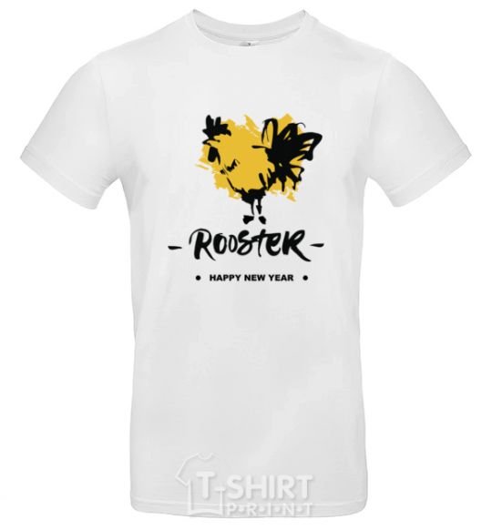 Men's T-Shirt Rooster White фото