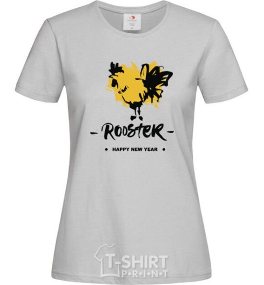 Women's T-shirt Rooster grey фото