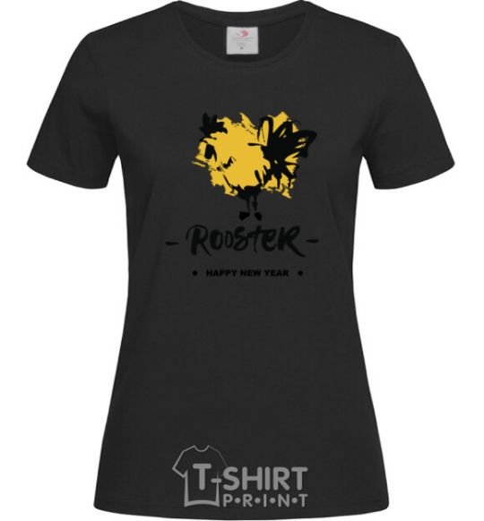 Women's T-shirt Rooster black фото