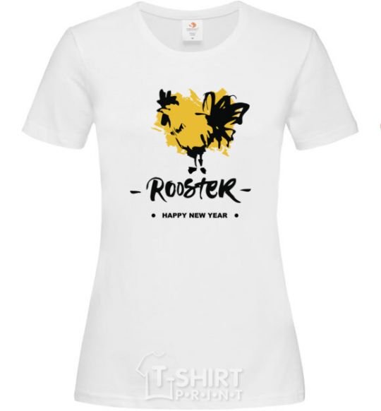 Women's T-shirt Rooster White фото